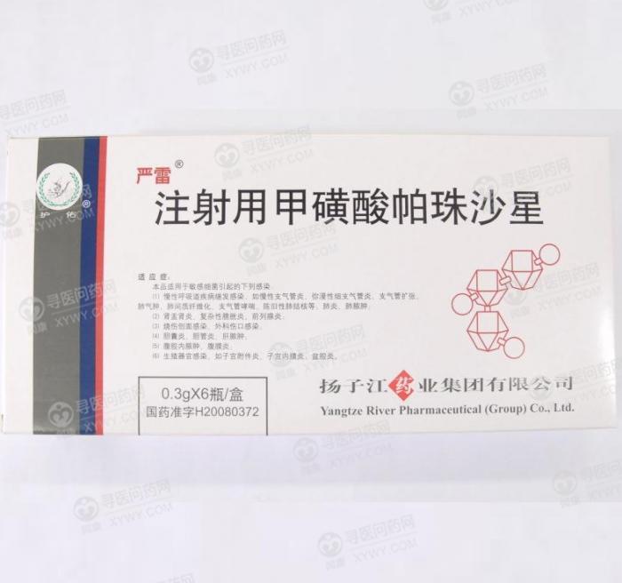 严雷注射用甲磺酸帕珠沙星